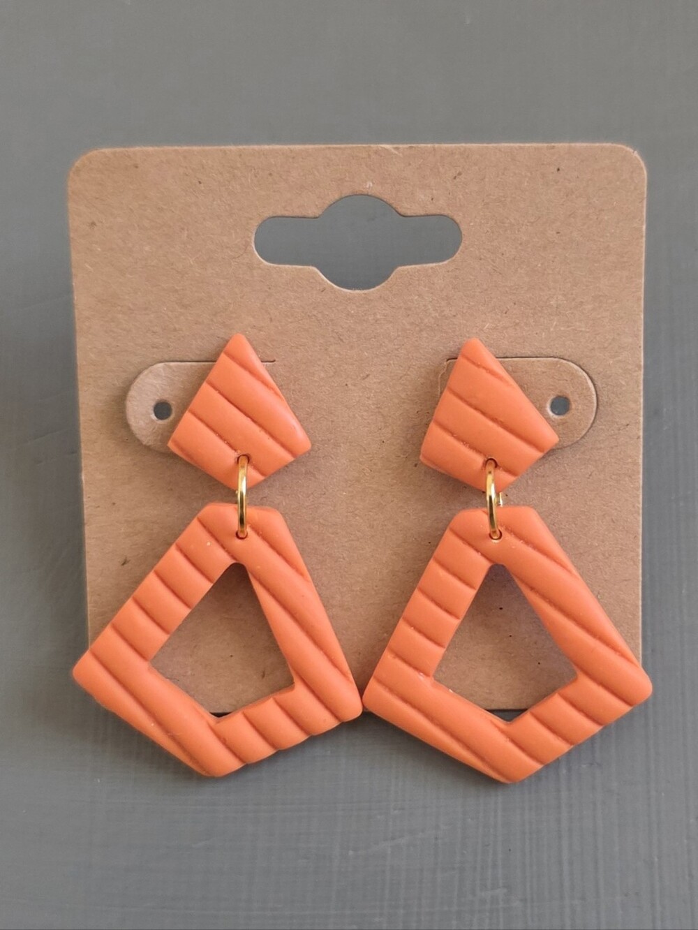 Orange Geometric Drop Earrings - Women's Fashion Jewelry
